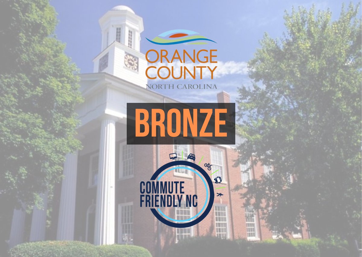 CommuteNc's tweet image. Join us in welcoming Orange County, NC as the newest member of Commute Friendly NC! 

Orange County has been designated at the Bronze level for the various commute benefits that they offer to county employees. They are our first county government to be designated!

Congrats🎉🍊