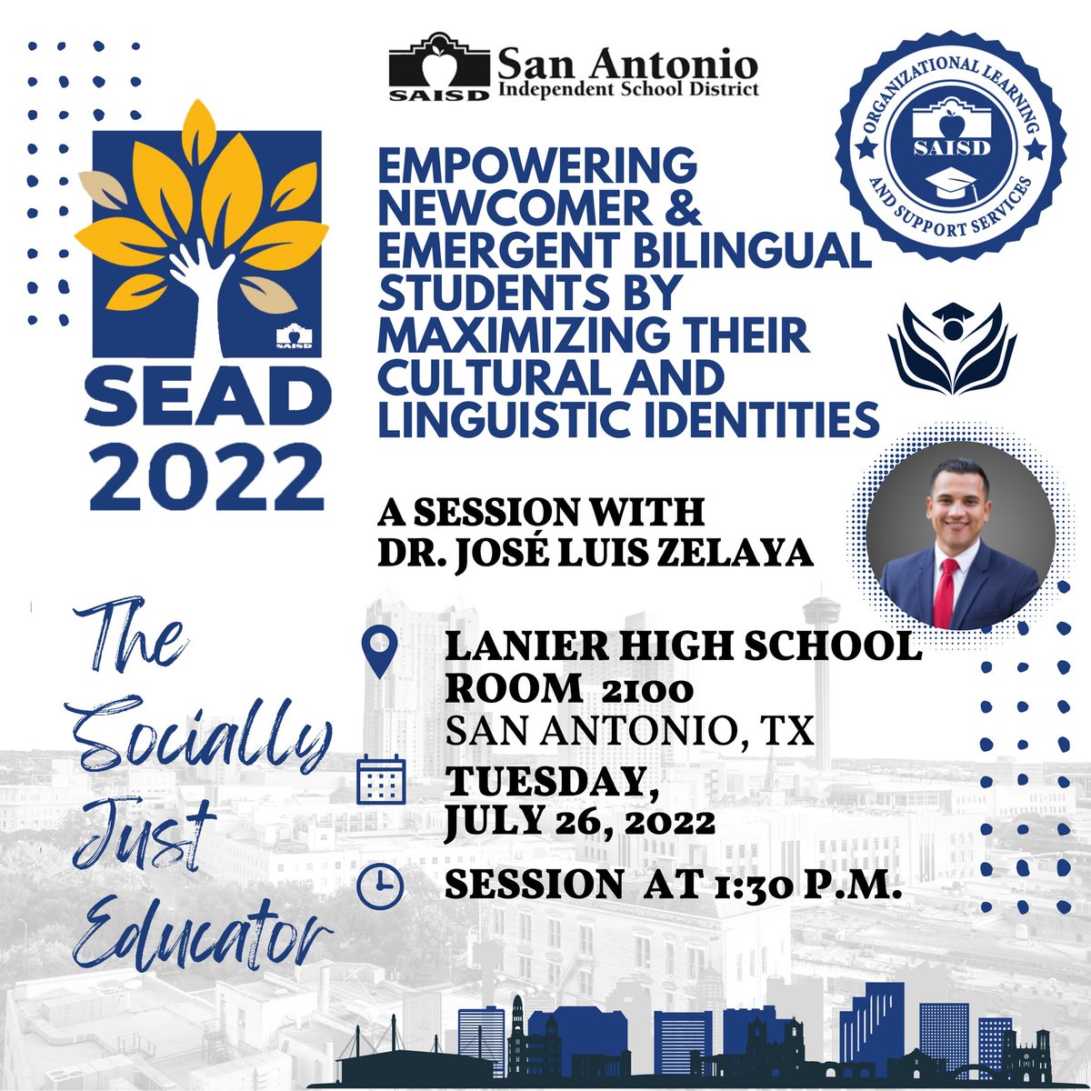 @SAISD is digging into it’s history while moving forward at the #SEAD2022 conference. I am looking forward to a great dialogue with educators as we exchange knowledge with purpose. #NewcomerStudents #EmergentBilingualStudents #SEAD2022