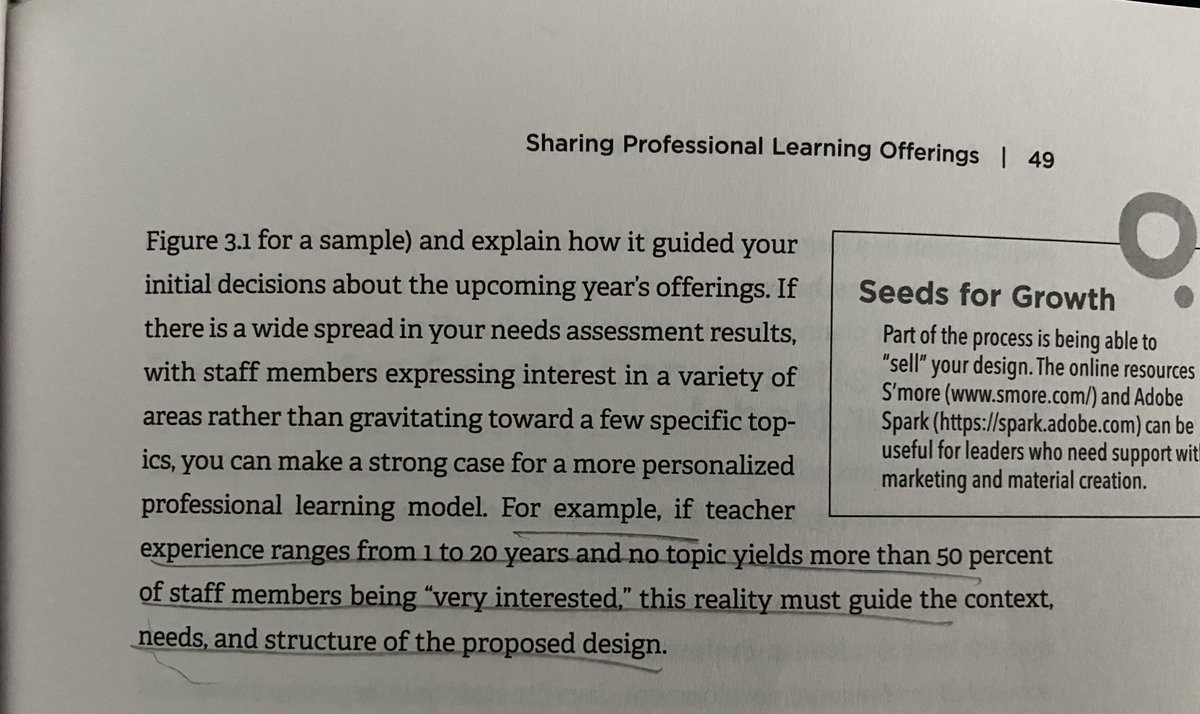 In "Personalized Professional Learning", it mentions low interest among different topics. How do we involve people when interest is no more than 50% on any given topic? #EDLR5402