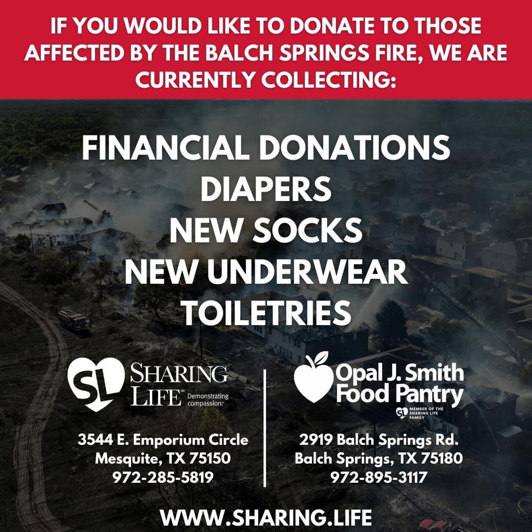 KatyBlakeyNBC5's tweet photo. HOW TO HELP: You can drop off donations here for the people affected by the Balch Springs fire. @NBCDFW https://t.co/7WJmQ4qD8H
