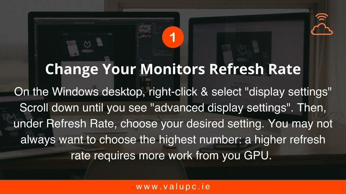 Valupc's tweet photo. #TechTipTuesdays๐ป
Choose Valu PC for all your technology needs!
๐ป - https://t.co/haMCpp6ejG
#WorkingFromHome #WorkfromHome #WorkingFromHomeTips #WorkFromHomeTips #SmallBusinessTechnology #SmallBusinessTopTips #RefreshRate #MonitorRefreshRate https://t.co/cGTISBwg0Z