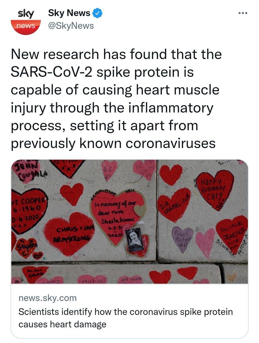 gazcon's tweet image. Seriously, this is MASSIVE.

The jabs instruct the body to produce spike proteins.

The spike proteins damage the heart.

A few months ago this was "conspiracy theory". Now it's mainstream.
