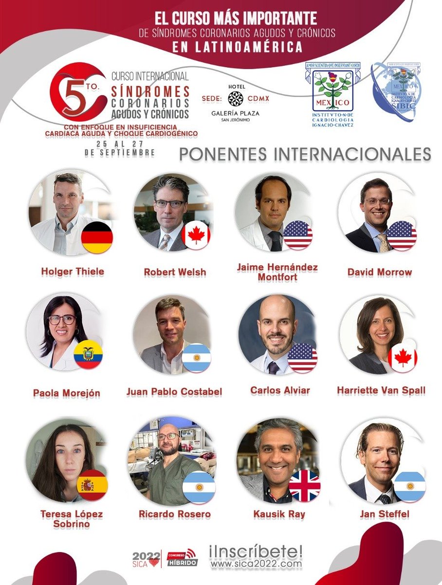 Diego Araiza MD (@drdargaray) on Twitter photo ¡No te pierdas SICA 2022!
Con enfoque en insuficiencia cardiaca aguda y choque cardiogénico.
Del 25 al 27 de septiembre, Ciudad de México.
<a href="/thiele_holger/">Holger Thiele</a> <a href="/DrRobertWelshIM/">Robert Welsh</a> <a href="/JHMontfort10/">Jaime Hernandez-Montfort</a> @davemo <a href="/paomorejon/">Paola Morejón Barragán</a> <a href="/jpcostabel/">Juan Pablo Costabel MD 🇦🇷</a> <a href="/carlosalviar/">Carlos L. Alviar MD, FACC</a> <a href="/hvanspall/">Harriette Van Spall, MD MPH 🇨🇦</a> <a href="/ProfKausikRay/">Prof Kausik Ray FMedSci</a> <a href="/SteffelJ/">Jan Steffel</a> ¡No te pierdas SICA 2022!
Con enfoque en insuficiencia cardiaca aguda y choque cardiogénico.
Del 25 al 27 de septiembre, Ciudad de México.
<a href="/thiele_holger/">Holger Thiele</a> <a href="/DrRobertWelshIM/">Robert Welsh</a> <a href="/JHMontfort10/">Jaime Hernandez-Montfort</a> @davemo <a href="/paomorejon/">Paola Morejón Barragán</a> <a href="/jpcostabel/">Juan Pablo Costabel MD 🇦🇷</a> <a href="/carlosalviar/">Carlos L. Alviar MD, FACC</a> <a href="/hvanspall/">Harriette Van Spall, MD MPH 🇨🇦</a> <a href="/ProfKausikRay/">Prof Kausik Ray FMedSci</a> <a href="/SteffelJ/">Jan Steffel</a>