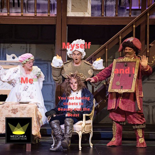 MWHS_Speech's tweet photo. Do you have tickets yet for Beauty and the Beast’s final weekend? Coach Jones says: “Be Our Guest”! https://t.co/mh5asPZioW https://t.co/BwIANJdkx1