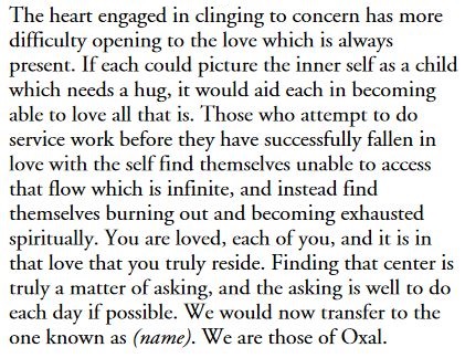 ll_research's tweet photo. "The heart engaged in clinging to concern has more difficulty opening to the love which is always present. If each could picture the inner self as a child which needs a hug, it would aid each in becoming able to love all that is."

https://t.co/4h59fp7LB9 https://t.co/WVleP3TVif
