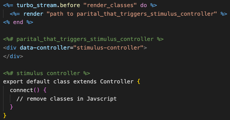 bchristman30's tweet photo. Not saying this is right.. but here is how I was able to trigger some Javascript after a turbo_stream action. 🤔

This makes it possible to update Codex's without having to do a full redirect on @AdventurePlane.

#rubyonrails #ttrpg #DnD  #hotwire #stimlusjs #turbostreams https://t.co/V8OCekU2Ny