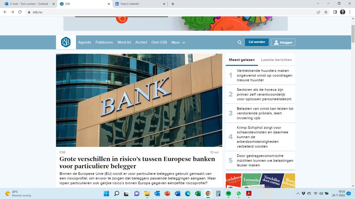 Beleggingsrisico's zitten soms in onverwachte zaken.
Onderzoek naar risicoprofielen bij 12 banken in de EU leert dat de vrijheid die banken hanteren in de contractuele bandbreedtes voor aanzienlijke risico/rendementsverschillen zorgen. Vandaag in ESB, morgen FD #TomLoonen #VU