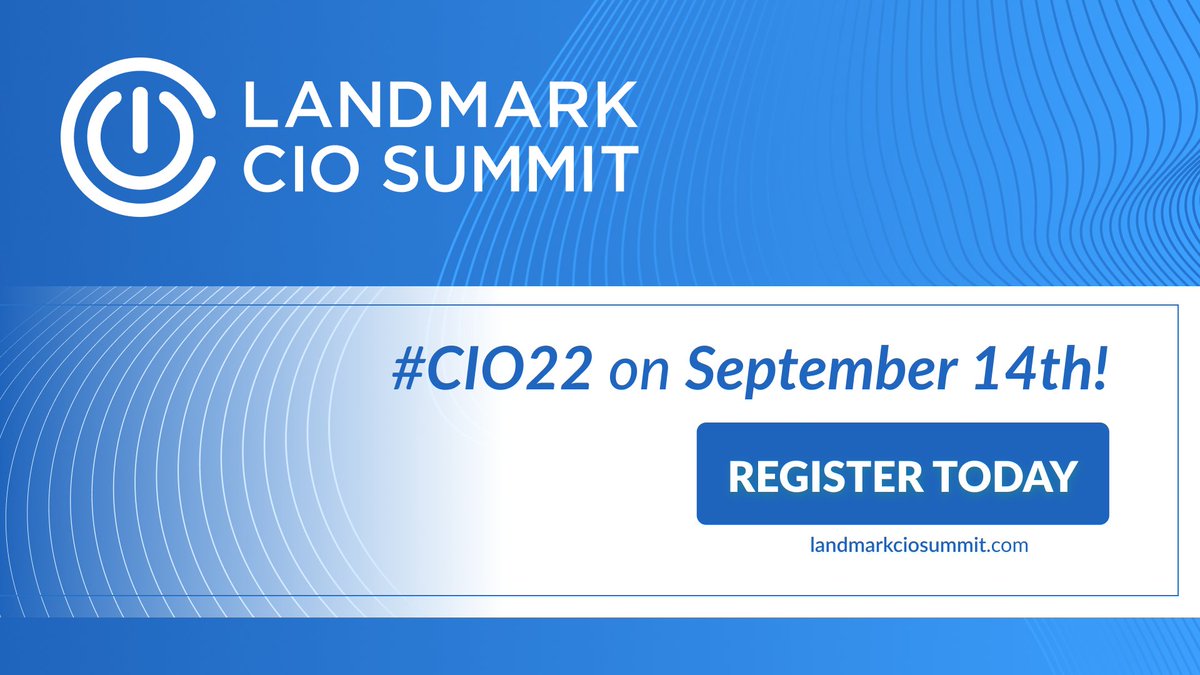 Landmark CIO Summit (@landmarkcio) on Twitter photo Technology has the power to take us places. This fall it’s taking us to NYC for #CIO22 on September 14th!
Register to join us for a unique opportunity to explore #tech that is shaping the future -landmarkciosummit.com/event/30d356ed… Technology has the power to take us places. This fall it’s taking us to NYC for #CIO22 on September 14th!
Register to join us for a unique opportunity to explore #tech that is shaping the future -landmarkciosummit.com/event/30d356ed…