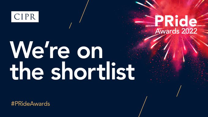 Really pleased we have been shortlisted for the 'Internal Communications Campaign' award at the CIPR #PRideAwards #internalcomms