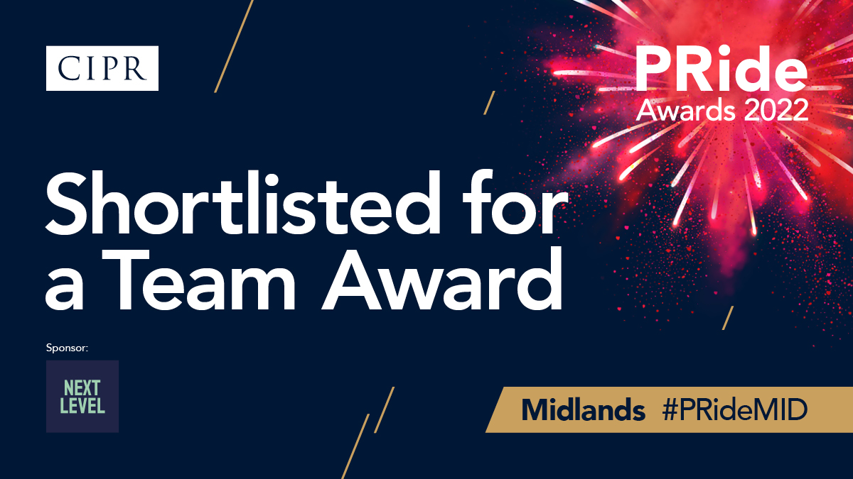 CIPR Awards (@cipr_awards) on Twitter photo Up next is the Team Award shortlist for <a href="/CIPR_Midlands/">CIPR Midlands</a> #PRideMID. Good luck to <a href="/rcommspr/">R&Co Communications</a>, <a href="/SeeMediaPR/">See Media</a>, @CartwrightComms, <a href="/WeGrowIdeas/">The Marketing Pod</a>, <a href="/WPRAgency/">WPR Agency</a>, <a href="/McCann_UK/">McCann UK</a>, <a href="/StoneJunctionPR/">Stone Junction</a> & <a href="/Story_Comms/">STORY - PRCA UK MEDIUM SIZED AGENCY OF THE YEAR</a>.
All the best! Up next is the Team Award shortlist for <a href="/CIPR_Midlands/">CIPR Midlands</a> #PRideMID. Good luck to <a href="/rcommspr/">R&Co Communications</a>, <a href="/SeeMediaPR/">See Media</a>, @CartwrightComms, <a href="/WeGrowIdeas/">The Marketing Pod</a>, <a href="/WPRAgency/">WPR Agency</a>, <a href="/McCann_UK/">McCann UK</a>, <a href="/StoneJunctionPR/">Stone Junction</a> & <a href="/Story_Comms/">STORY - PRCA UK MEDIUM SIZED AGENCY OF THE YEAR</a>.
All the best!