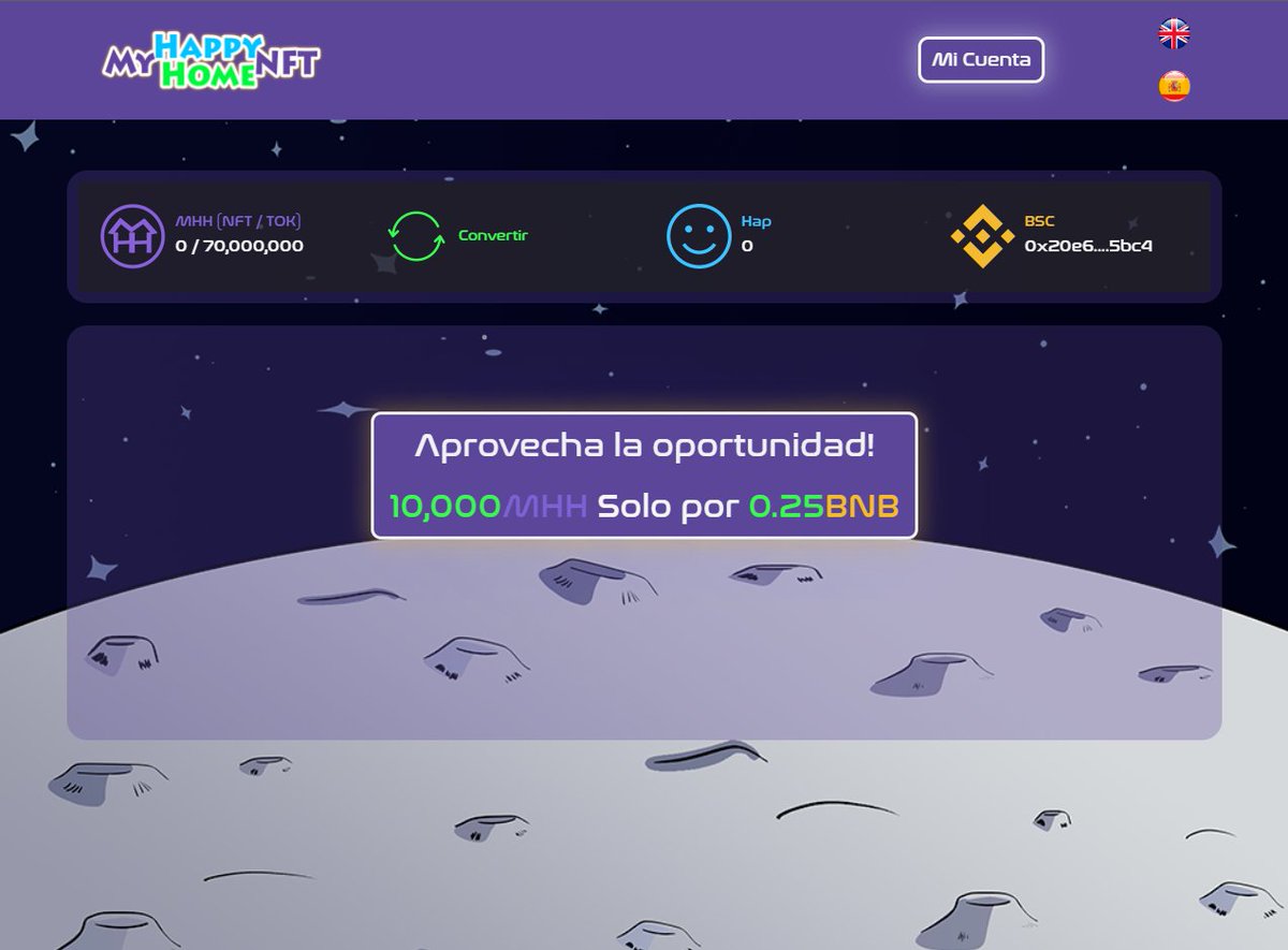 myhappyhomenft.com Ya esta abierta la preventa de nuestro Token! Aprovecha esta oportunidad! #mhh #presale #nft #token #ico #ito