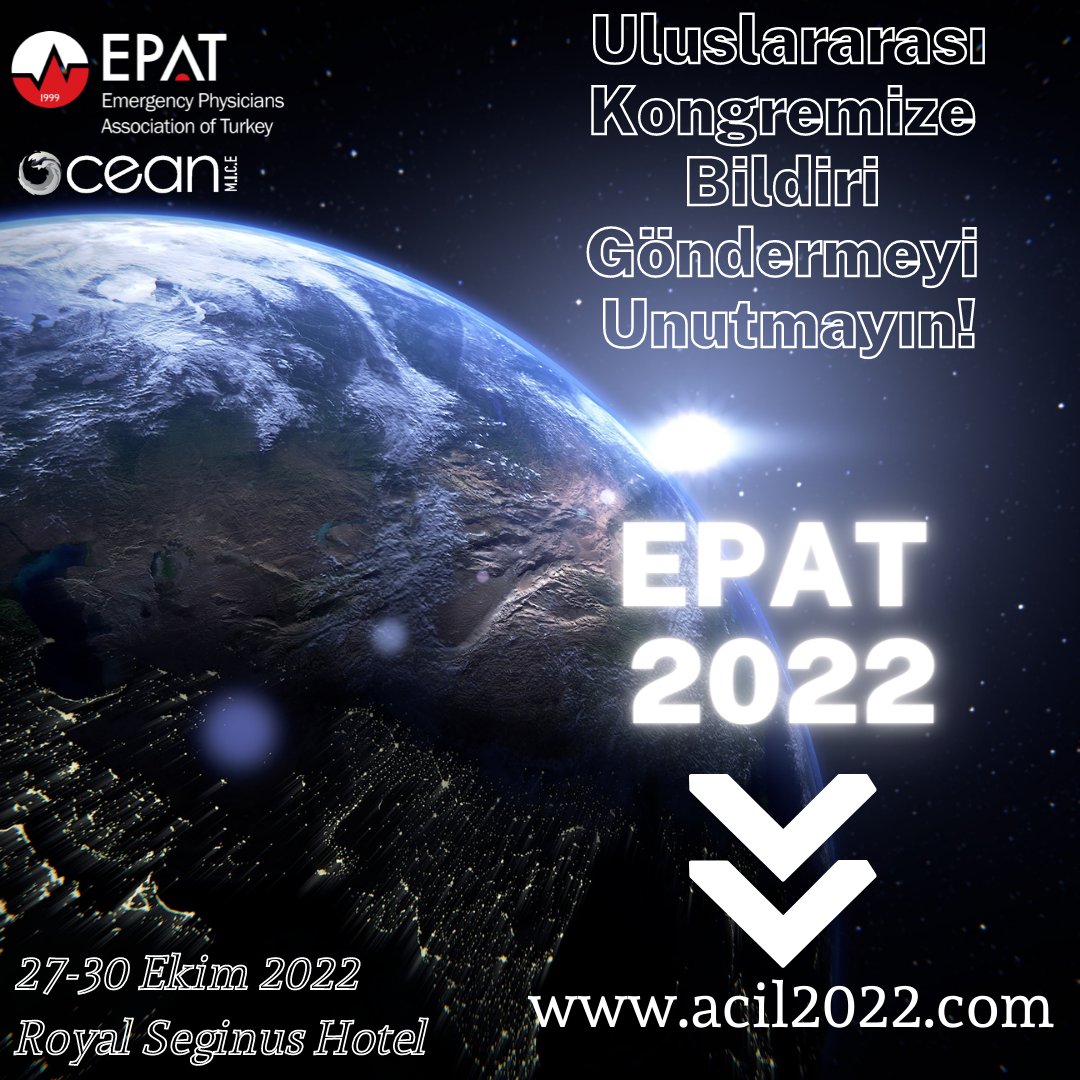 Uluslararası Kongremize Bildiri Göndermeyi Unutmayın!

#epat #atuder #iemc2022 #epat2022 #atuder2022 #uluslararası #kongre #bildiri #sözel #poster #sunum #aciltıp #toplantı #emergency #medicine #meeting #abstract #presentation #bildirikitabı