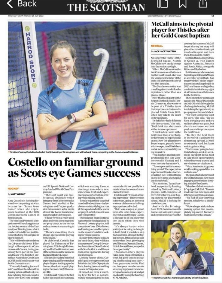 Y1 Athlete <a href="/AmyCostello6/">Amy Costello</a> making the headlines ahead of the Birmingham Commonwealth Games! 

edinburghnews.scotsman.com/sport/other-sp…