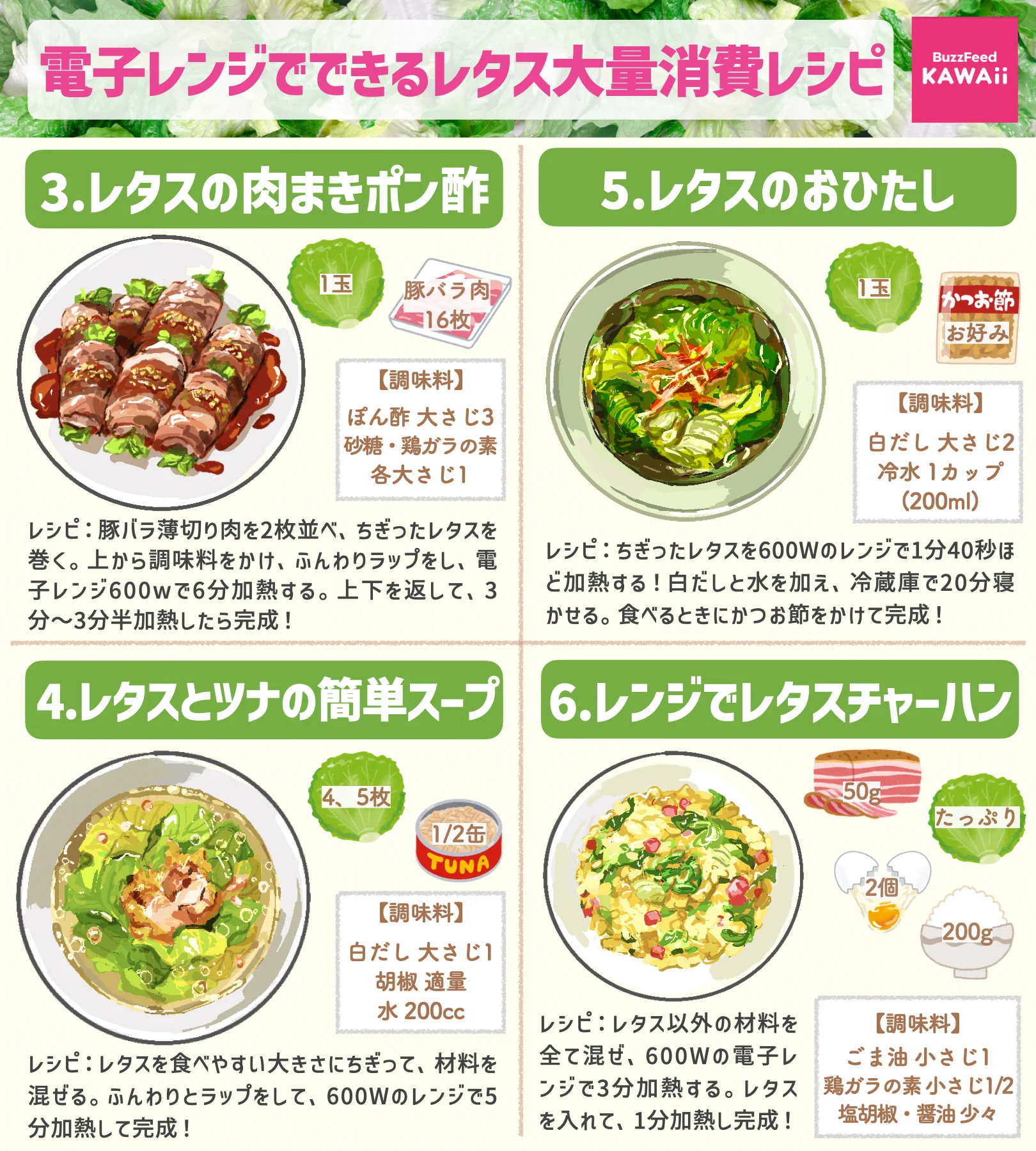 長持ちする保存方法など覚えておきたい知識も！電子レンジで作れちゃうレタスレシピ6選！