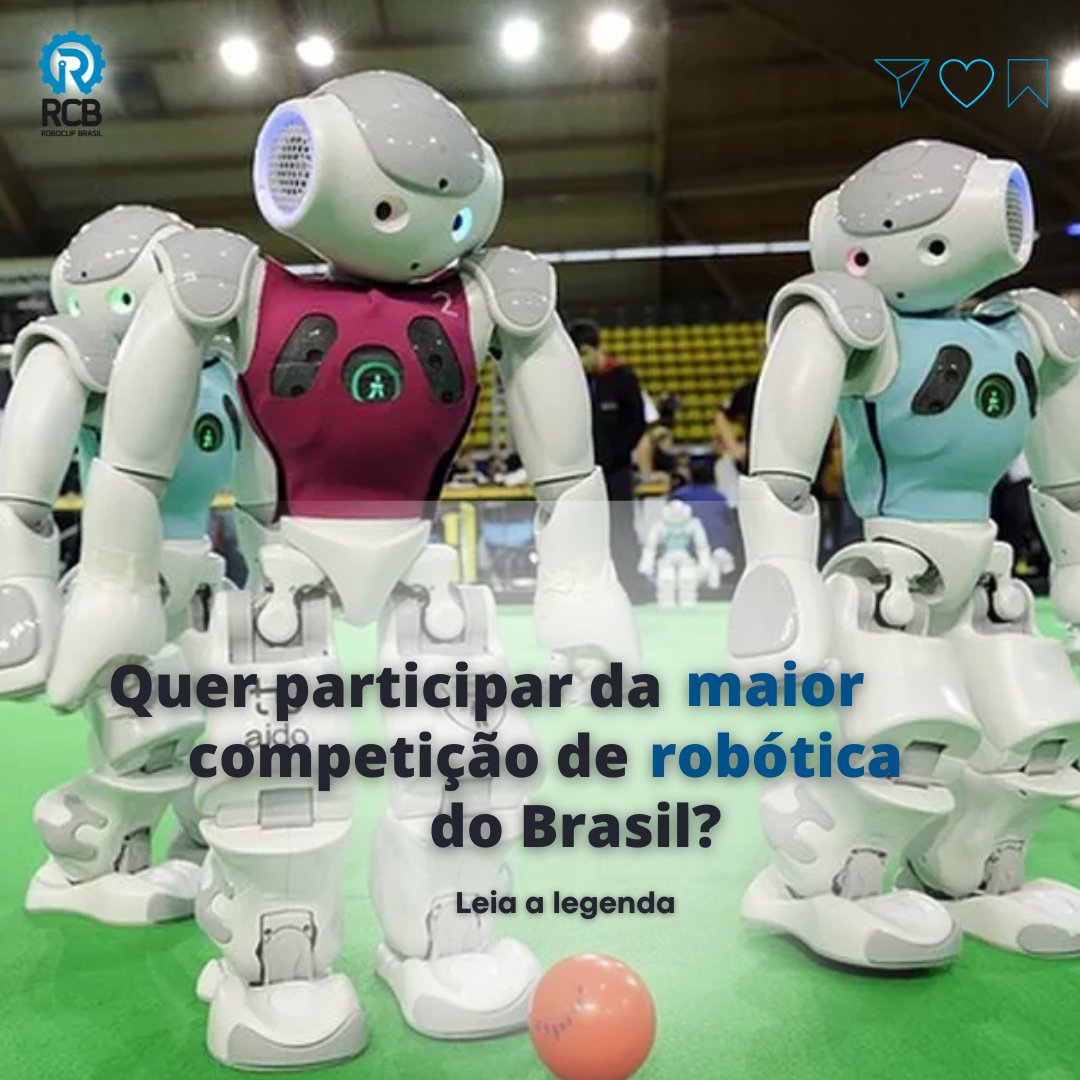 RoboCupBrasil's tweet photo. A Competição Brasileira de Robótica é voltada para estudantes, pesquisadores e docentes da área de robótica! Se você desenvolve algum projeto na área, participe! Acesse: https://t.co/U1MDiVdRze

#robocup2022 #robotics #robotica #robot #inteligenciaartificial #roboticaeducional https://t.co/P2W1kndgAY