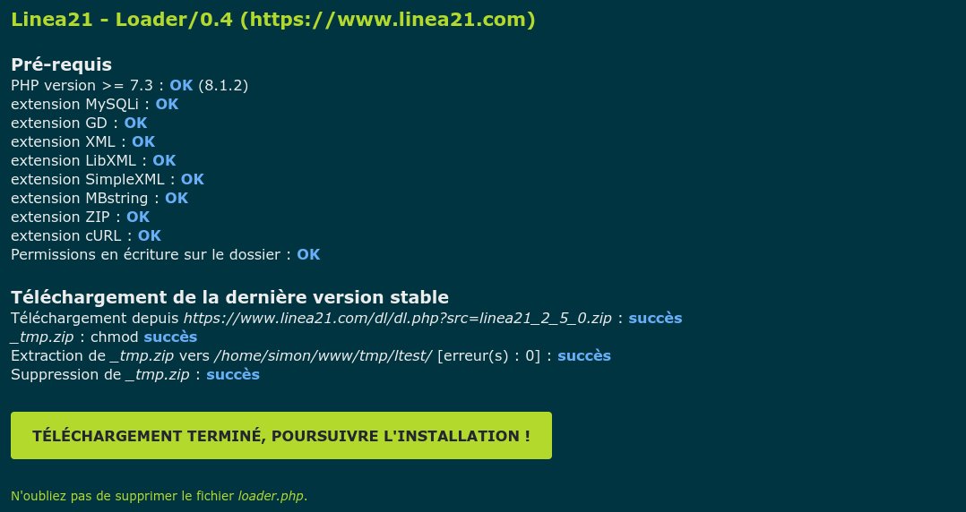 Cette sortie est aussi l'occasion d'améliorer le loader facilitant l'installation de Linea21 - désormais en 0.4🟢 : linea21.com/pour-en-savoir…