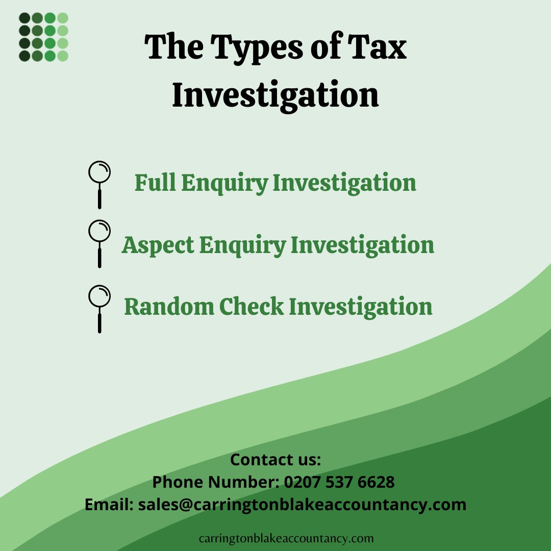 CBAccountancy's tweet photo. There are 3 different types of tax investigation. Although similar each are dependent on your circumstances. 
If you want to know more about the types of tax investigation take a look at our website’s news. It explains more about each one. https://t.co/ZRHOtTdzMa