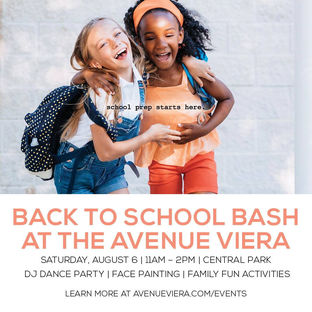 We are 1 week away from The Avenue Viera Back to School Bash! Saturday, August 5, 11 AM – 2 PM visit Central Park for a DJ dance party, face painting, family activities and vendors. Learn more: avenueviera.com/event/Back-to-… 
#Viera #TheAvenue #OutdoorShopping #Event #BacktoSchool