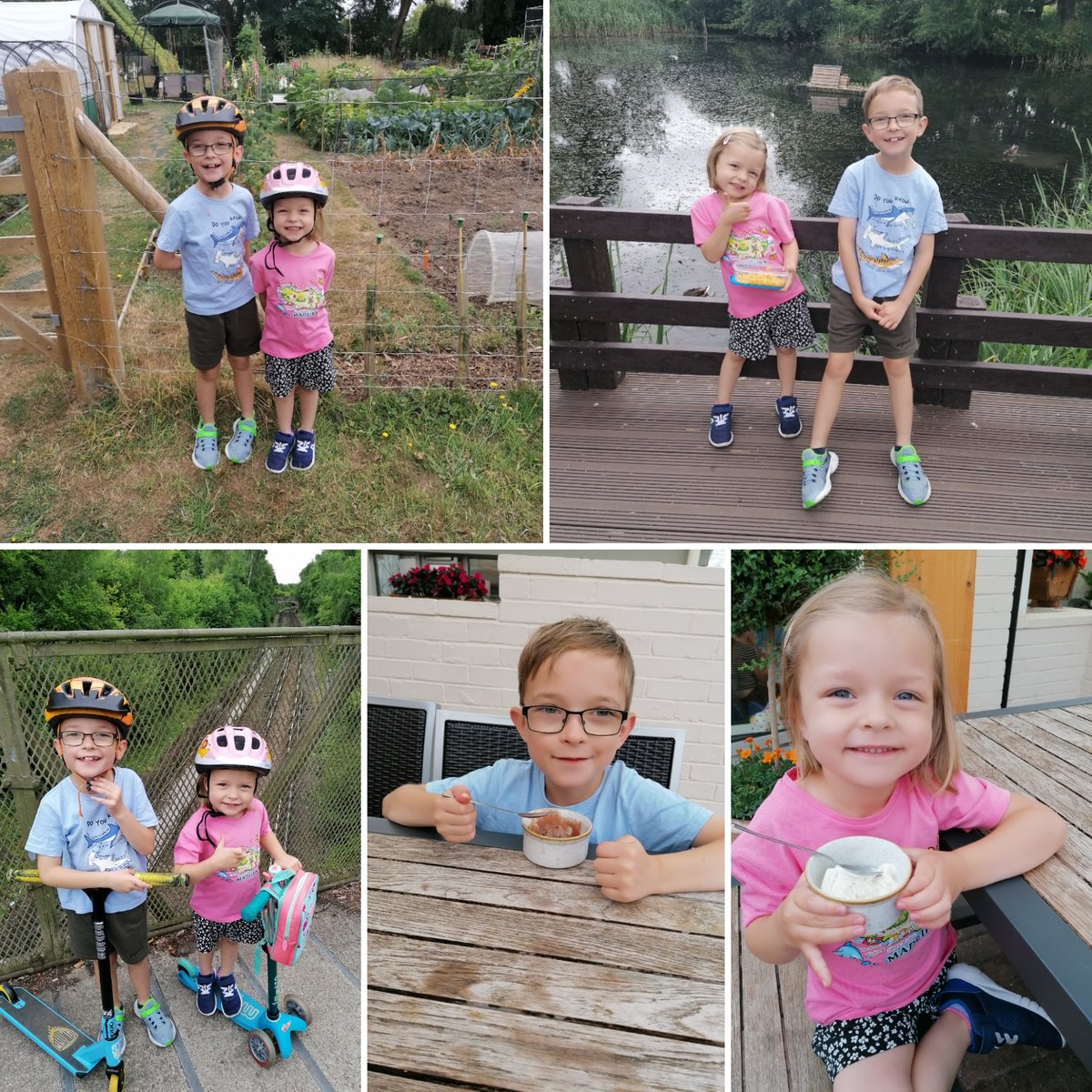CMLBlueBelle's tweet photo. Skootering around #Weybourne, #BadshotLea and #Runfold this morning with a runner called 'mum' ๐โโ๏ธ๐๐คฃ Visited Badshot Lea Community Garden, fed the ducks, went train spotting plus ate ice-cream at the garden centre ๐จ๐ #summerloving #outdoorfun #AlfieBear #betsyboo #mummyclaire https://t.co/cNi8mjuZZM