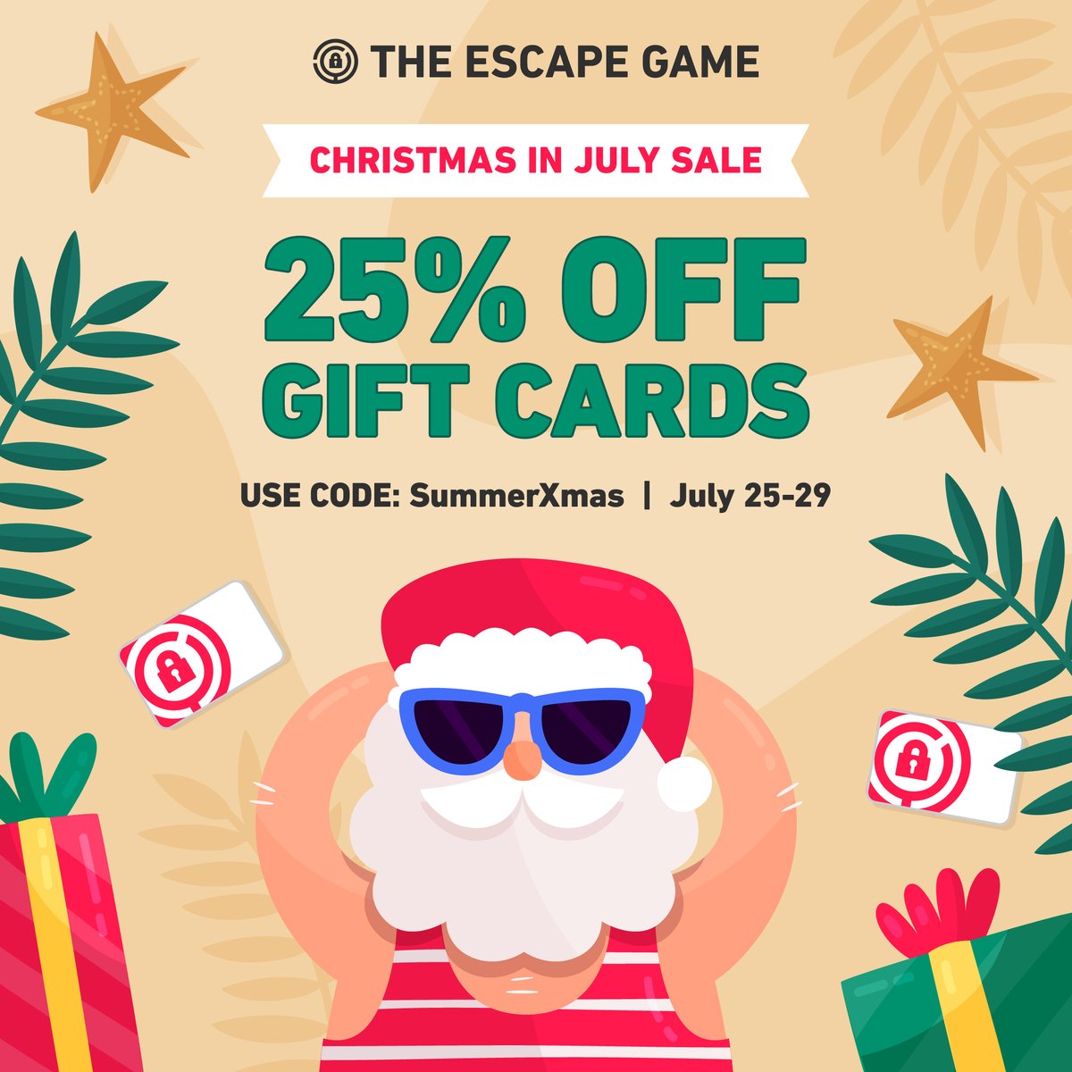 It's Christmas in July at <a href="/theescapegame/">The Escape Game</a> at <a href="/americandream/">American Dream</a>. From July 25th to 29th, you will get 25% off single-player gift cards at their online store with code SUMMERXMAS. 

#MeadowlandsLive #northjersey #newjersey #americandreammall #theescapegame #rutherfordnj