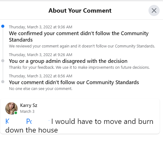KarrySzed's tweet photo. @facebook these avoidable gaffs is why users are migrating away from your platform. You can't even get your algorithm right. #wrongullytargeted #facebook #facebookdisabledme #facebooksupport https://t.co/2ct90QGV5Z