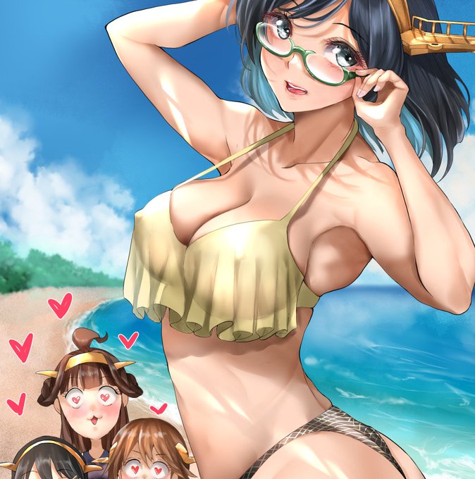 こちらに私も参加しております(^^) 
金剛4姉妹、霧島をメインに健康的
な感じな水着姿を描きました!
参加されてる方々がすごいので本買わないと後悔しますよ‼皆様よろしくお願い致します。 https://t.co/FgTCW8j91x 