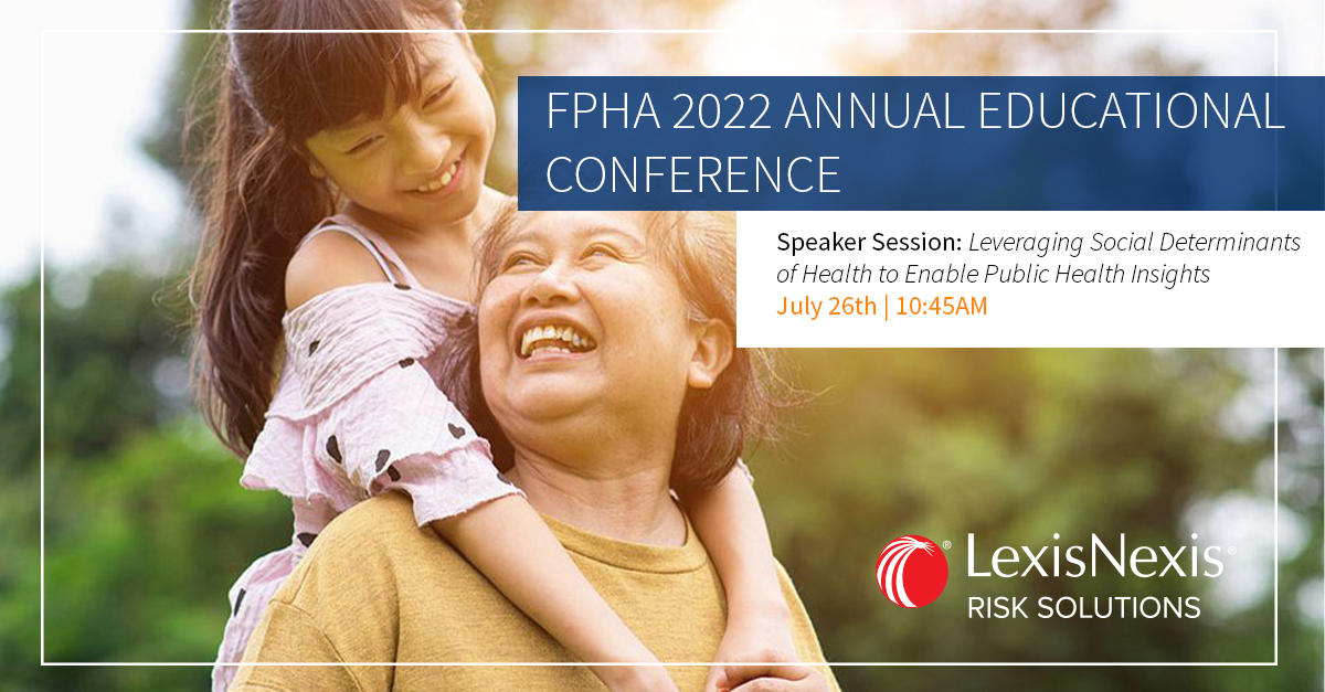 LNRiskgov's tweet image. Join Camille Cook today at 10:45am as she presents on Leveraging Social Determinants of Health to Enable Public Health Insights at the #FPHA Annual Educational Conference. We look forward to seeing you there! splr.io/6015jDIWb