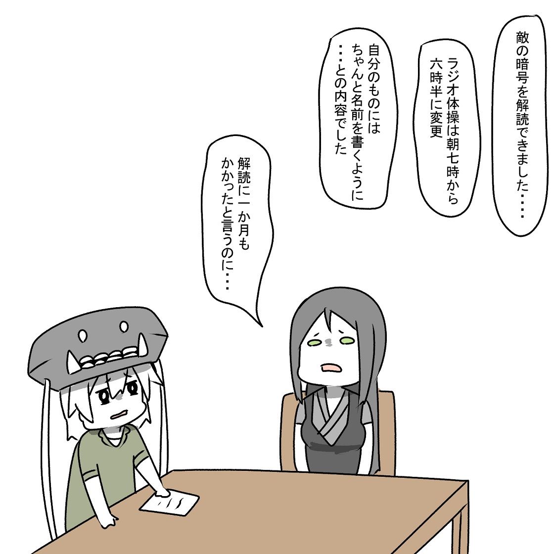 本部からの機密事項を敵に解読されてしまった漣たち 