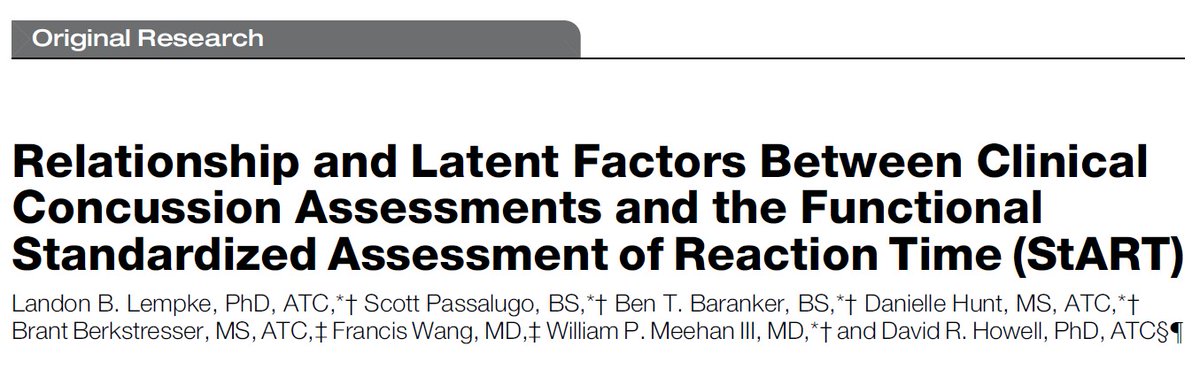 Check out our recent work in <a href="/CJSMonline/">CJSM</a>! We examined if StART measured similar constructs as other baseline #concussion assessments to avoid redundancy. StART offered unique constructs, which could have post-concussion implications. Stay tuned!

Link: tinyurl.com/2p8haf6b