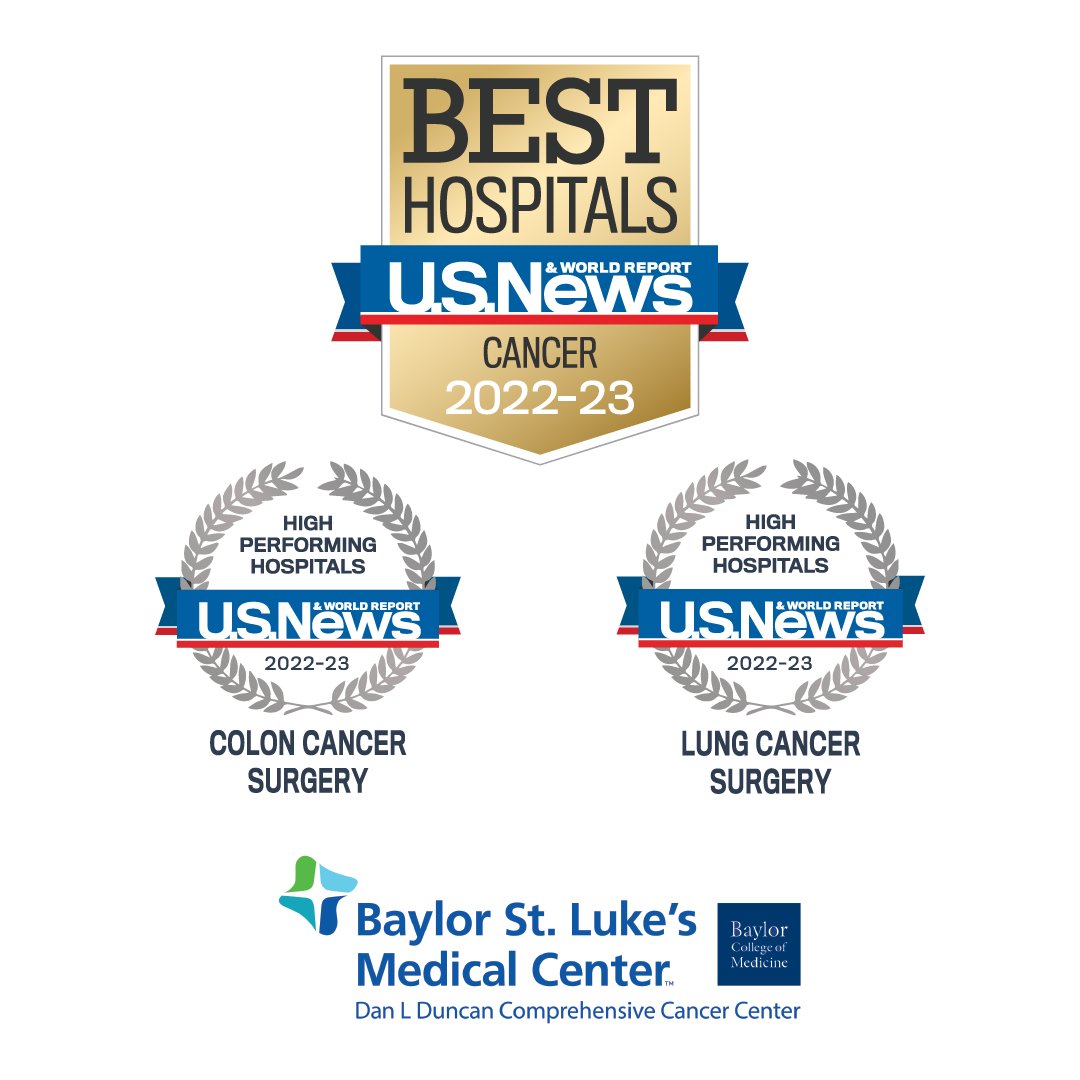 StLukesHealthMD's tweet photo. Cancer care at #DLDCCC at Baylor St. Luke’s has been ranked 35th by @usnews. The groundbreaking work done by this program, from clinical #genetics to #LungCancer treatments, has made them deserving of this achievement. https://t.co/ALz6GfpujB @BCMCancerCenter https://t.co/t9jlhaMt0B