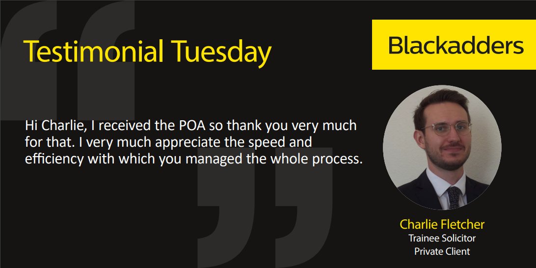 What lovely feedback for our Trainee Solicitor, Charlie Fletcher working in our Private Client team, well done 👏⭐

#testimonialtuesday #feedback #privateclient <a href="/BlackaddersLLP/">Blackadders LLP</a>