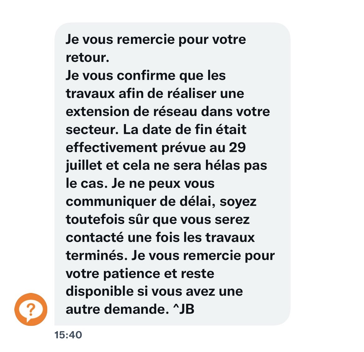 Ouss_Chouf's tweet photo. @Orange_conseil Merci @Orange_conseil 
Réponse inutile et qui n’aide aucunement 👏🏽 
À part garder vos clients en leur promettant une intervention vous pouvez donner de vrais informations?? https://t.co/xzRB0cvnD7