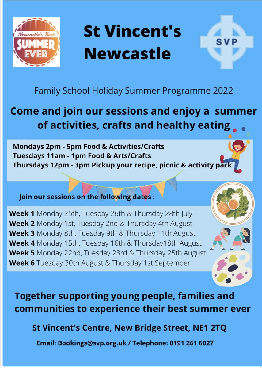 We are really excited to be involved in Newcastles Best Summer Ever. Throughout the school summer holidays we will be offering a range of FREE activities and craft sessions as well as providing the children with a healthy meal. See poster below for more info. Please RT #newcastle