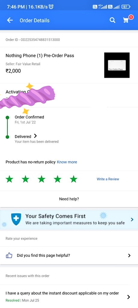 f0ff6cb8b3fd4aa's tweet photo. Abhi tak refund nhi aya hai pre-order ka samless experience with @flipkartsupport @Flipkart @_Kalyan_K https://t.co/8DYeYEI2lj