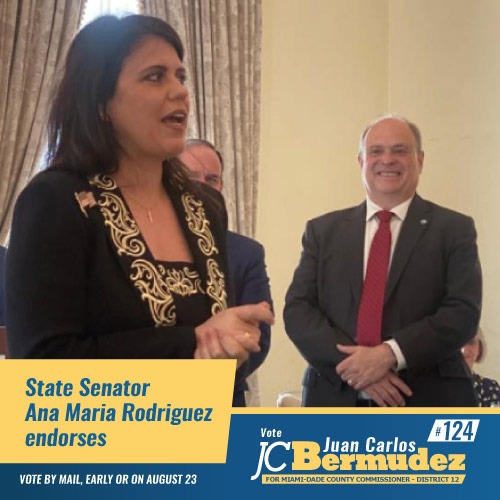commishbermudez's tweet photo. ENDORSEMENT ALERT
Our State Senator Ana Maria Rodriguez endorses Juan Carlos JC Bermudez for #MiamiDade County Commissioner for District 12.
This August vote for Juan Carlos “JC” Bermudez.
#vote124
#JCforCommissioner #Hialeah #HialeahGardens #Sweetwater #Medley #Doral https://t.co/0UcMOVs9FF