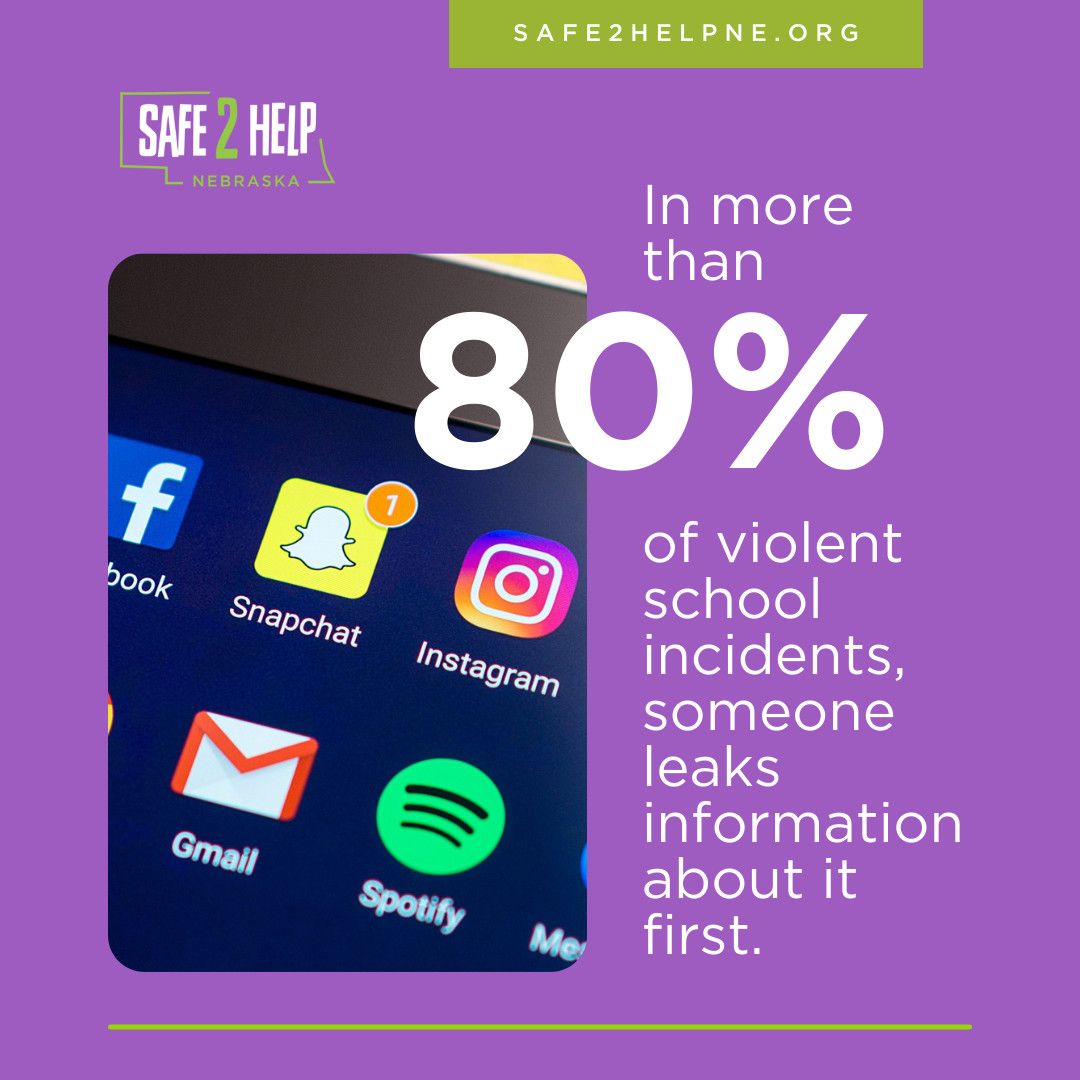 If you hear about a potential threat, report it through our app or by calling 833-980-SAFE (7233). You have the power to help stop violent incidents before they occur. We all have a responsibility to keep our schools and students safe.