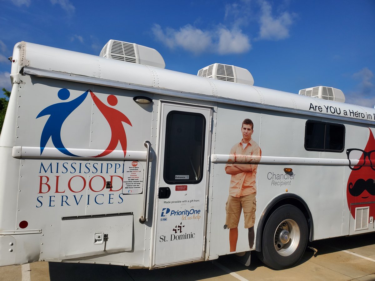Be a hero today!!!   <a href="/MSBloodServices/">Mississippi Blood Services</a> will be here 10 till 3 today.