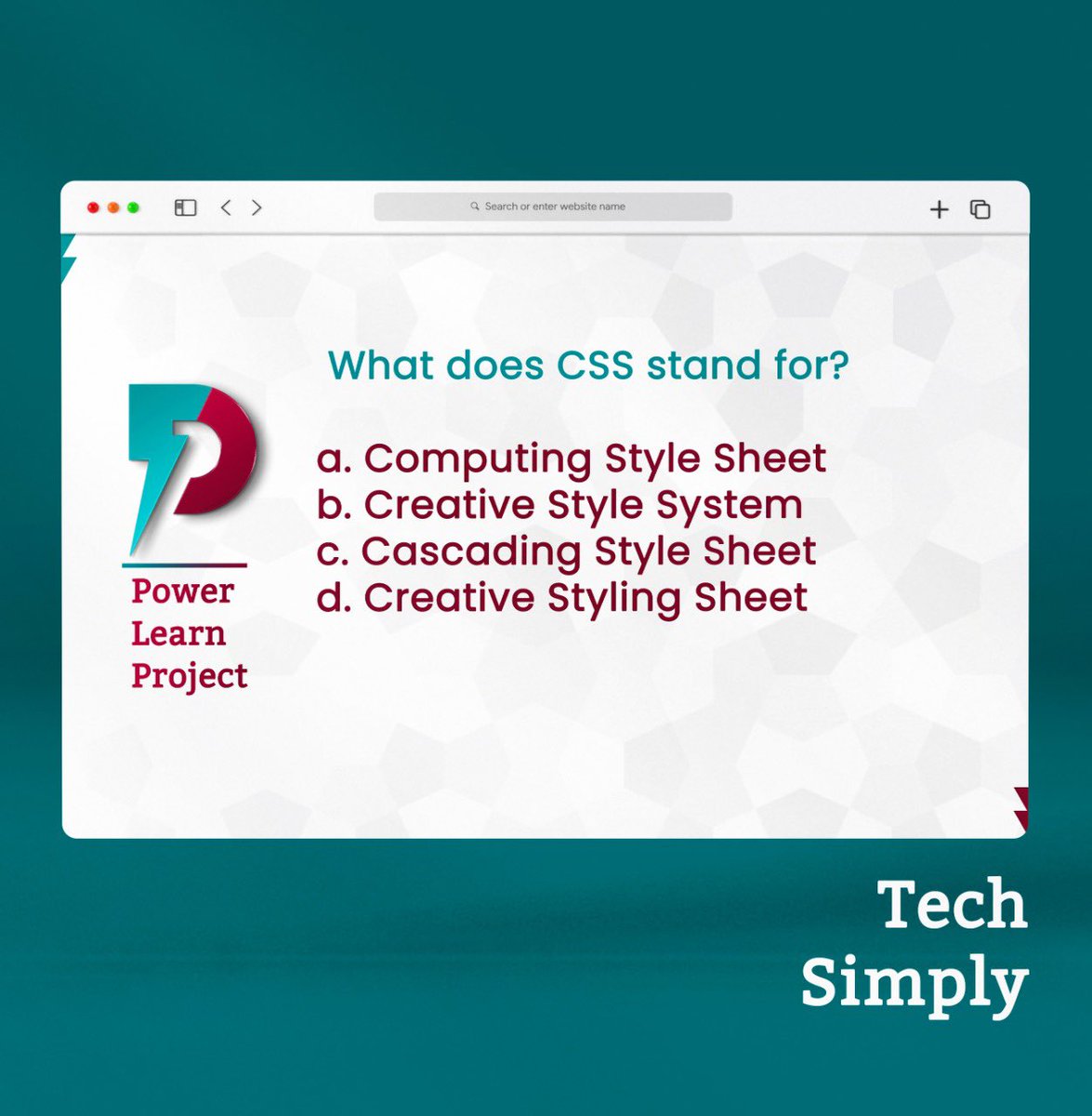 PLPAfrica's tweet photo. As our learners get busy pushing through their Web Technologies module, we invite you to join in and test your knowledge in all things web and the internet π©π½βπ» π§πΏβπ»
Who's the first to get all five correct? πβ‘οΈ
#1MillionDevs4Africa #TechSimply
#TechQuiz https://t.co/q2TxOFcshZ