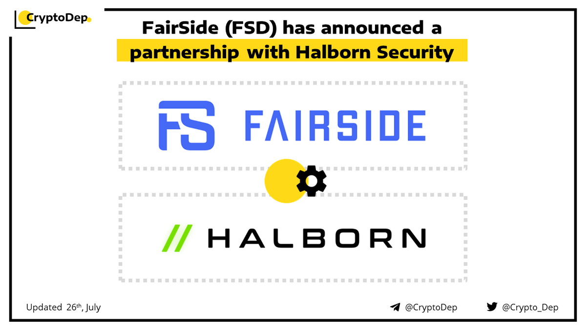 Crypto_Dep's tweet image. ⚡️ @fairside $FSD has announced a partnership with @HalbornSecurity

#FairSide announces its strategic partnership with #Halborn, a security provider that will act as the lead assessor within FairSide's platform.

👉medium.com/fairside-netwo…