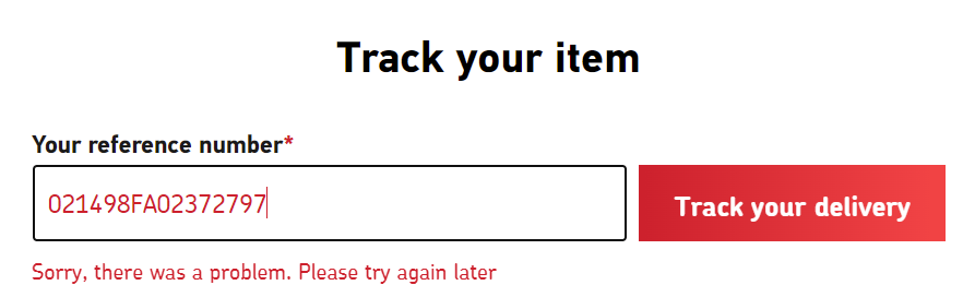 MrBeamish's tweet photo. @RoyalMailHelp Hi, can you tell me what this message means? Problem with the website or the confirmation for my package? https://t.co/b741fEfDIR