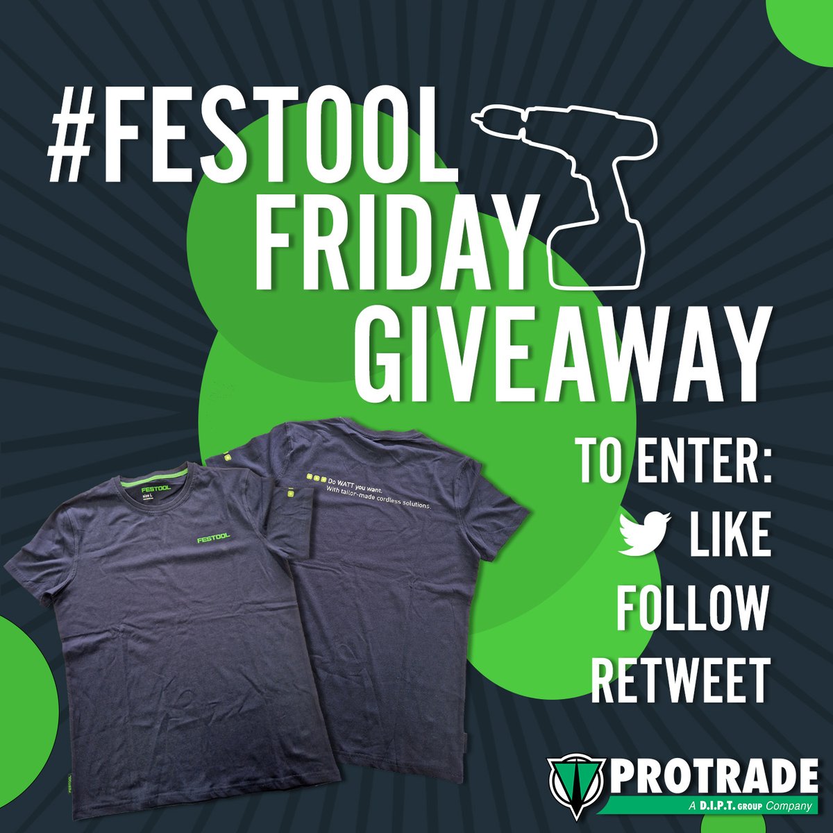 protradeuk's tweet photo. To celebrate #FestoolFriday we are giving away a @Festool_GB T-shirt (Large). The competition closes at midnight this Sunday so make sure to get your entries in so you don't miss out!
https://t.co/kU6nKnERRq
#giveaway #freebies #competition #tshirt #tools #builders #win #TGIF https://t.co/8akgnF4fAl
