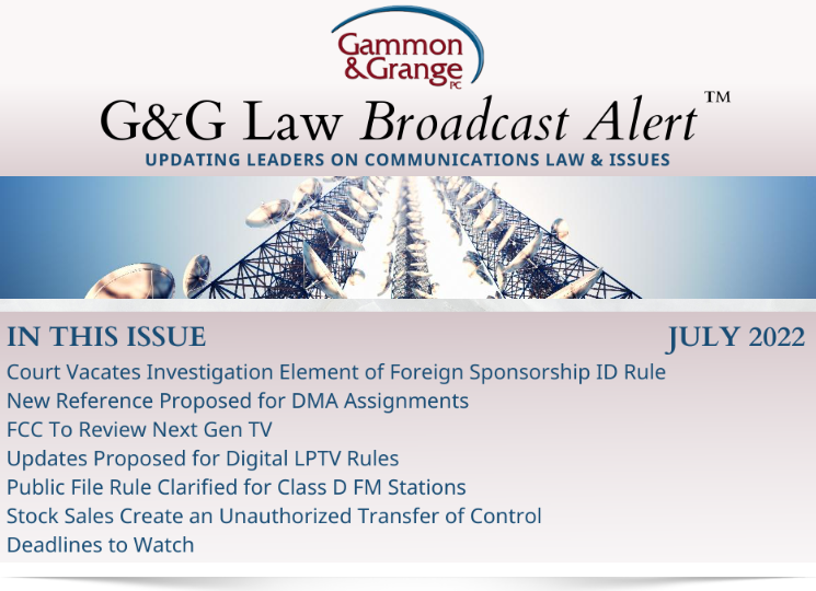 July's Broadcast Alert includes the latest news on FCC rules and regulations. Sign up for the newsletter or read it here online: conta.cc/3OAet1S
conta.cc/3vj3JhD