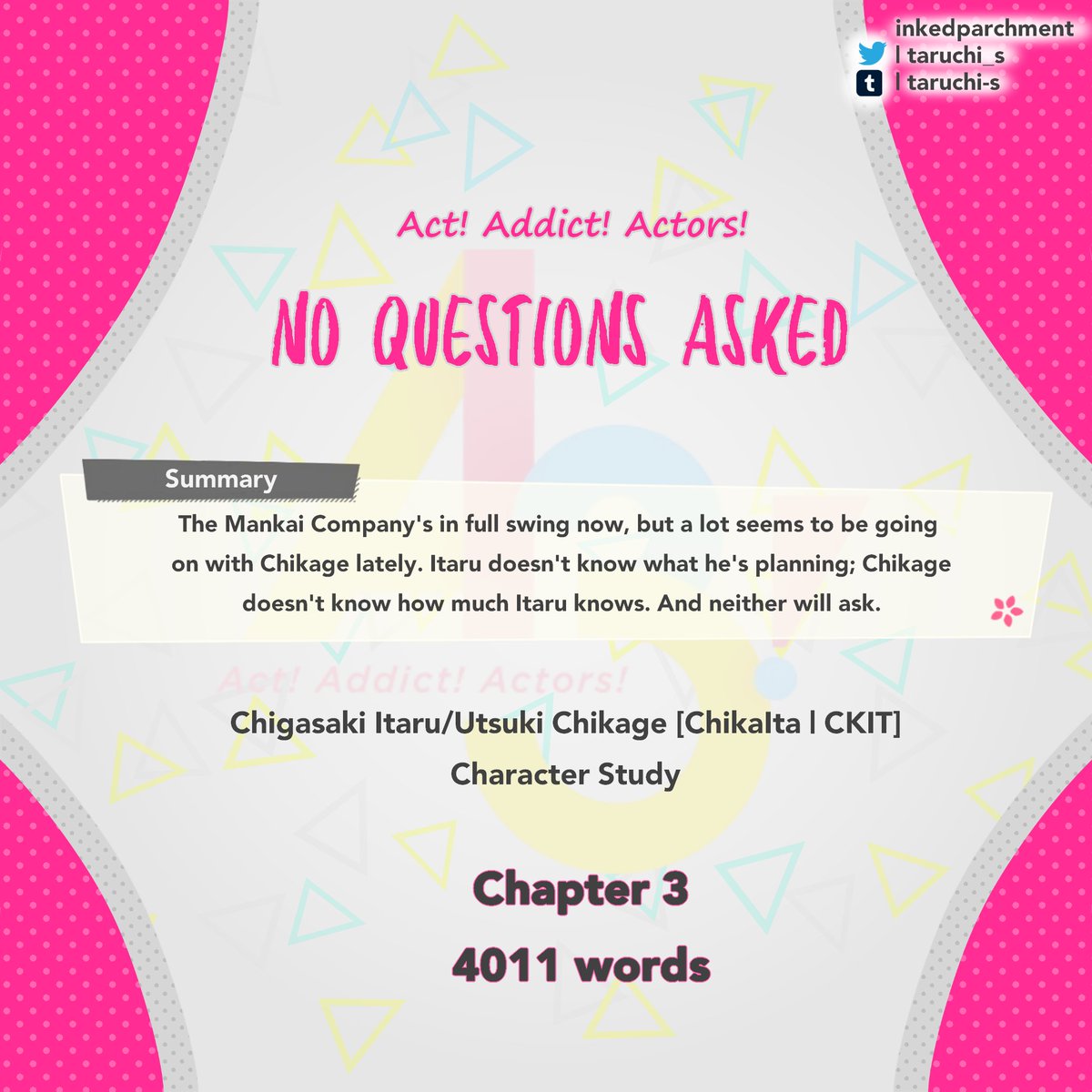 chigasakism's tweet photo. ✾ no questions asked ✾ 
[#quillwritesa3]

✾ #chikaita | #ckit | #千至 
✾ multichapter (part iii)
✾ character study
✾ 4011 words
✾ ep 5 / act 5 spoilers
✾ #a3fanfic #a3game

https://t.co/RI44YGyNJE https://t.co/Af9SQKvbJt