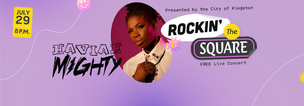 artsbooker's tweet photo. Fri, July 29, 8pm all Kingston hip-hop fans are invited to #springermarketsquare to experience 2022 Juno award winner @haviahmighty Show starts 8pm with a set from DJ Tedwin. FREE @VisitKingstonCA @petehendra @kingstonist @ygk_music @downtownktown @cityofkingston @Kingston_Grand https://t.co/H4e6hpHT06