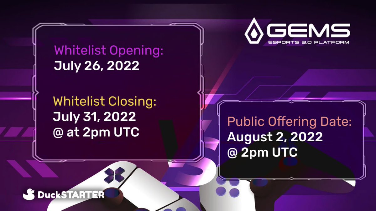 dao_duck's tweet photo. 📣 Get your Game-face on because GEMS is coming to DuckSTARTER and whitelisting is live! 🔥 

@gemsgg_official is an #eSports 3.0 aggregator platform within a 020 ecosystem.  

📖 more here:
https://t.co/6DSshMl5EC

Whitelist Form: https://t.co/DtDd7Q0bHJ

#GameFi #metaversegame https://t.co/vbqNf0rb6q