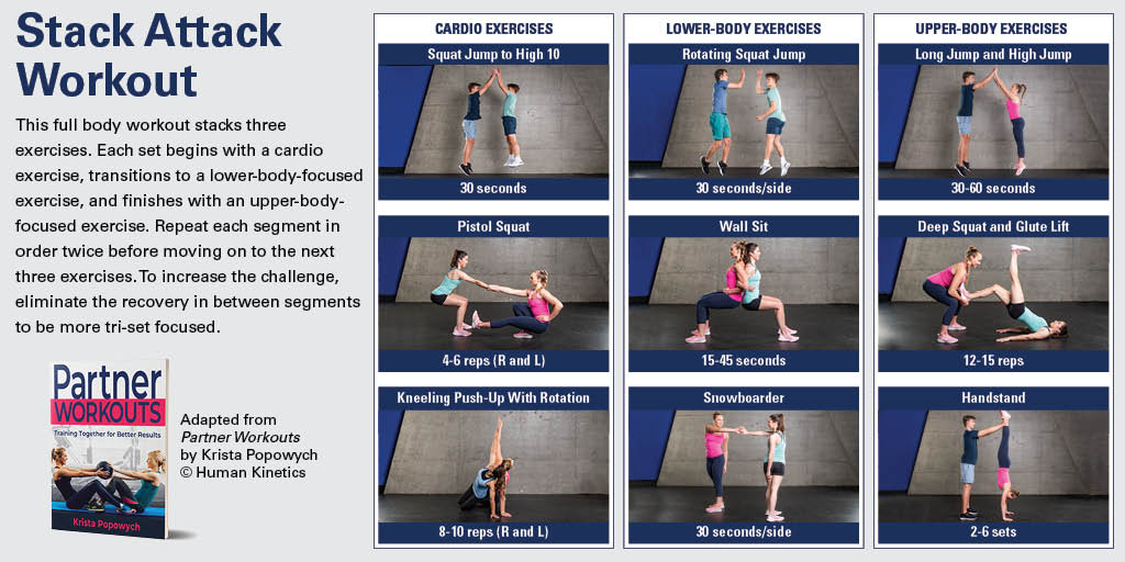 Try out some of these fun body weight exercises in your physical education classes! Learn more in Partner Workouts: bit.ly/3z8TxJJ