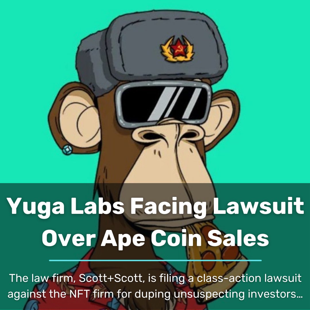 seriouslynft's tweet photo. US-based lawyers are seeking investors who suffered losses after purchasing Yuga Labs’ products between April and June of this year. 

#scottscott #nft #nfts #nftnews #crypto #cryptocurrency #cryptoart #business #trading #cryptonews #web3 #blockchain #l4l #like4like #insta https://t.co/mleaadepbD