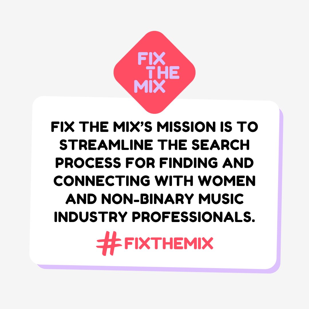 We're happy to support @JaxstaMusic to #FIXTHEMIX. One of the primary problems in distinguishing #womeninmusic is that there are few accurate websites that credit female producers, songwriters, sound engineers, etc. Visit bit.ly/3QRPf1f to learn more 👏🏼