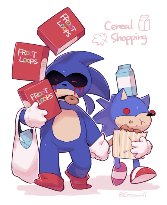 シリアルの買い出し(お土産のドーナツを添えて)#sanic #sunky 