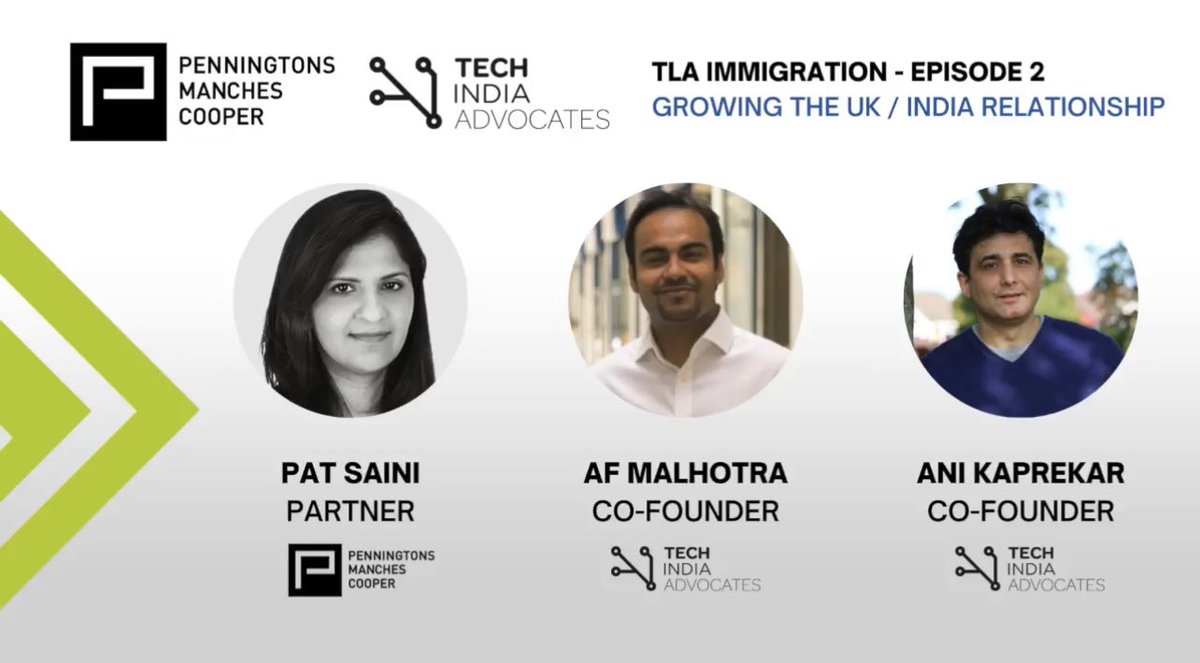 Tech India Advocates (@techindiaadv) on Twitter photo Check out the latest <a href="/TLA_Immigration/">TLA_Immigration</a> podcast. <a href="/pat_saini/">ps@PennImmigration</a> of <a href="/Penningtonslaw/">Penningtons Manches Cooper</a> in conversation with <a href="/AniKaprekar/">Ani Kaprekar</a> <a href="/AfMalhotra/">Af Malhotra</a> of <a href="/TechIndiaAdv/">Tech India Advocates</a> discussing many things #India #UK #Tech 🇮🇳🇬🇧including upcoming <a href="/GlobalTechAdv/">Global Tech Advocates</a> summit “Namaste NewIndia” 💫
Listen> vimeo.com/732074900/f647… Check out the latest <a href="/TLA_Immigration/">TLA_Immigration</a> podcast. <a href="/pat_saini/">ps@PennImmigration</a> of <a href="/Penningtonslaw/">Penningtons Manches Cooper</a> in conversation with <a href="/AniKaprekar/">Ani Kaprekar</a> <a href="/AfMalhotra/">Af Malhotra</a> of <a href="/TechIndiaAdv/">Tech India Advocates</a> discussing many things #India #UK #Tech 🇮🇳🇬🇧including upcoming <a href="/GlobalTechAdv/">Global Tech Advocates</a> summit “Namaste NewIndia” 💫
Listen> vimeo.com/732074900/f647…